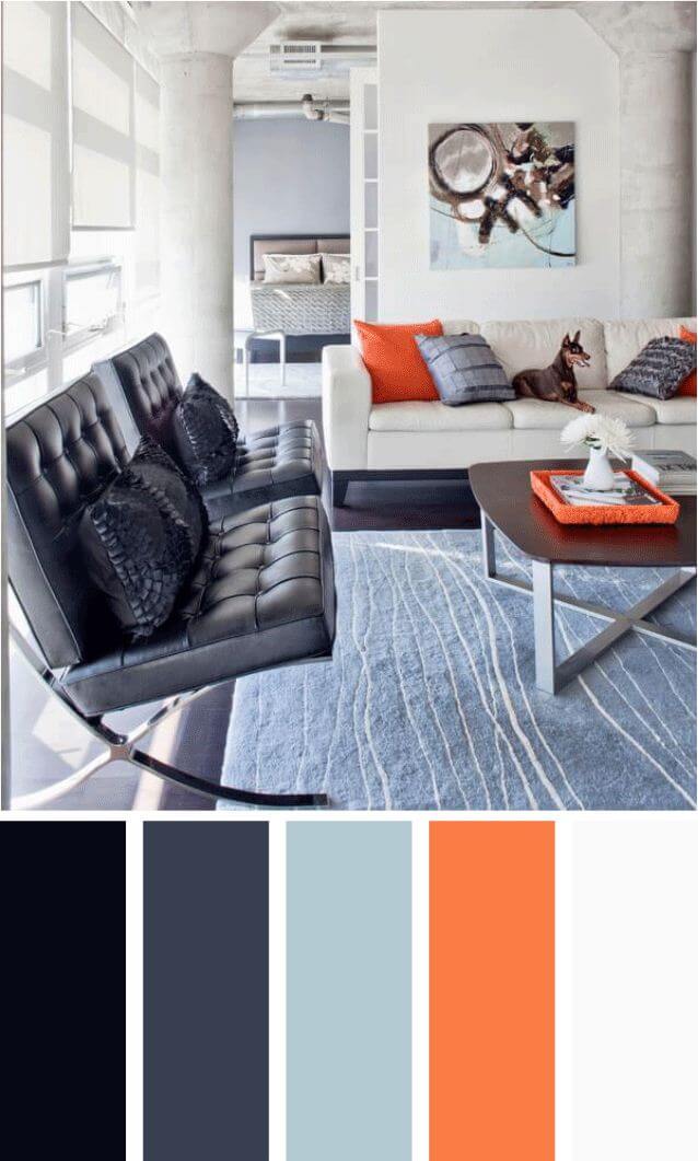 blue color schemes for living room