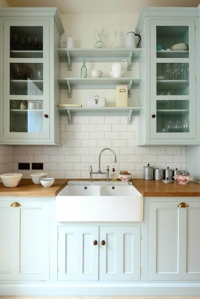 farmhouse kitchen sink and cabinet