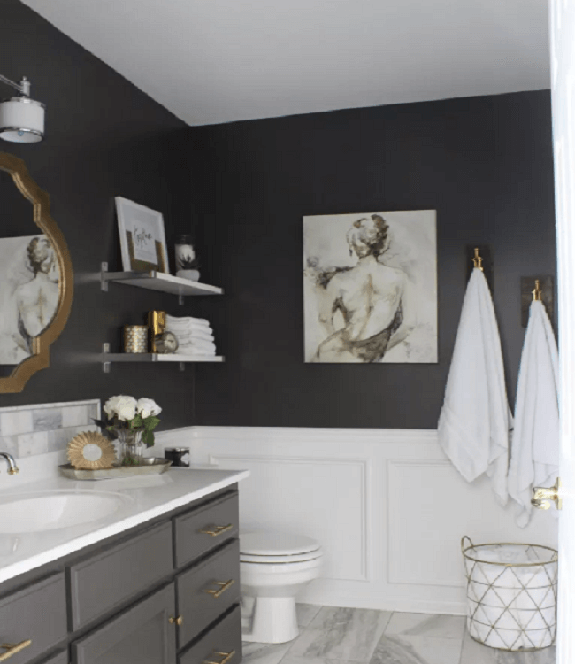 black bathroom tile ideas